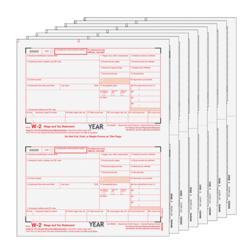 Traditional W-2 Form 8-part Set W2TRADS805