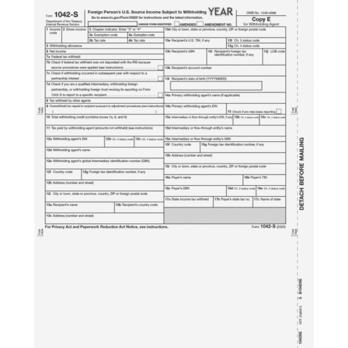 1042-S Foreign Person's Source Income Copy-E