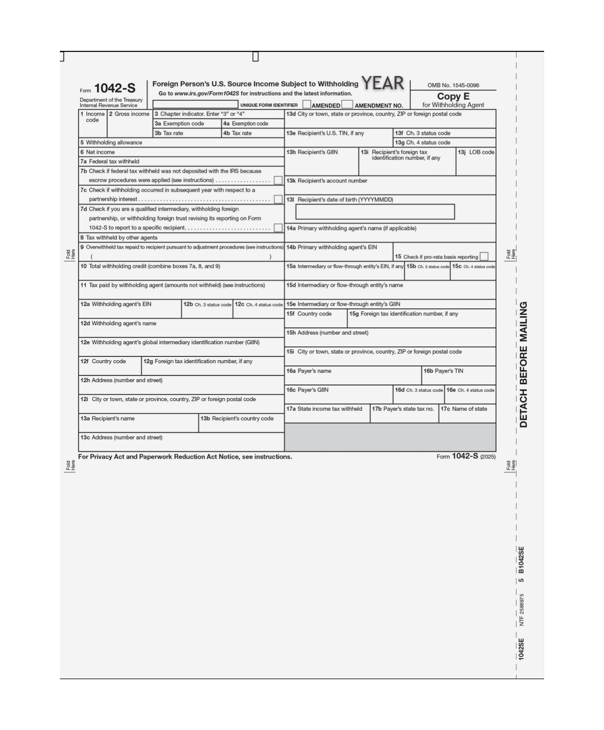 1042-S Foreign Person's Source Income Copy-E