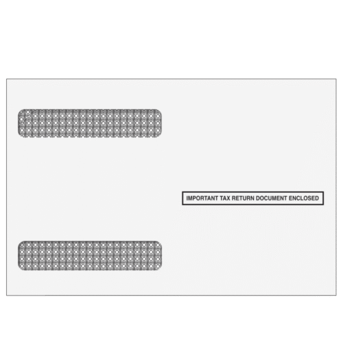 4up W-2 Double Window Envelopes - Horizontal (Self Seal)