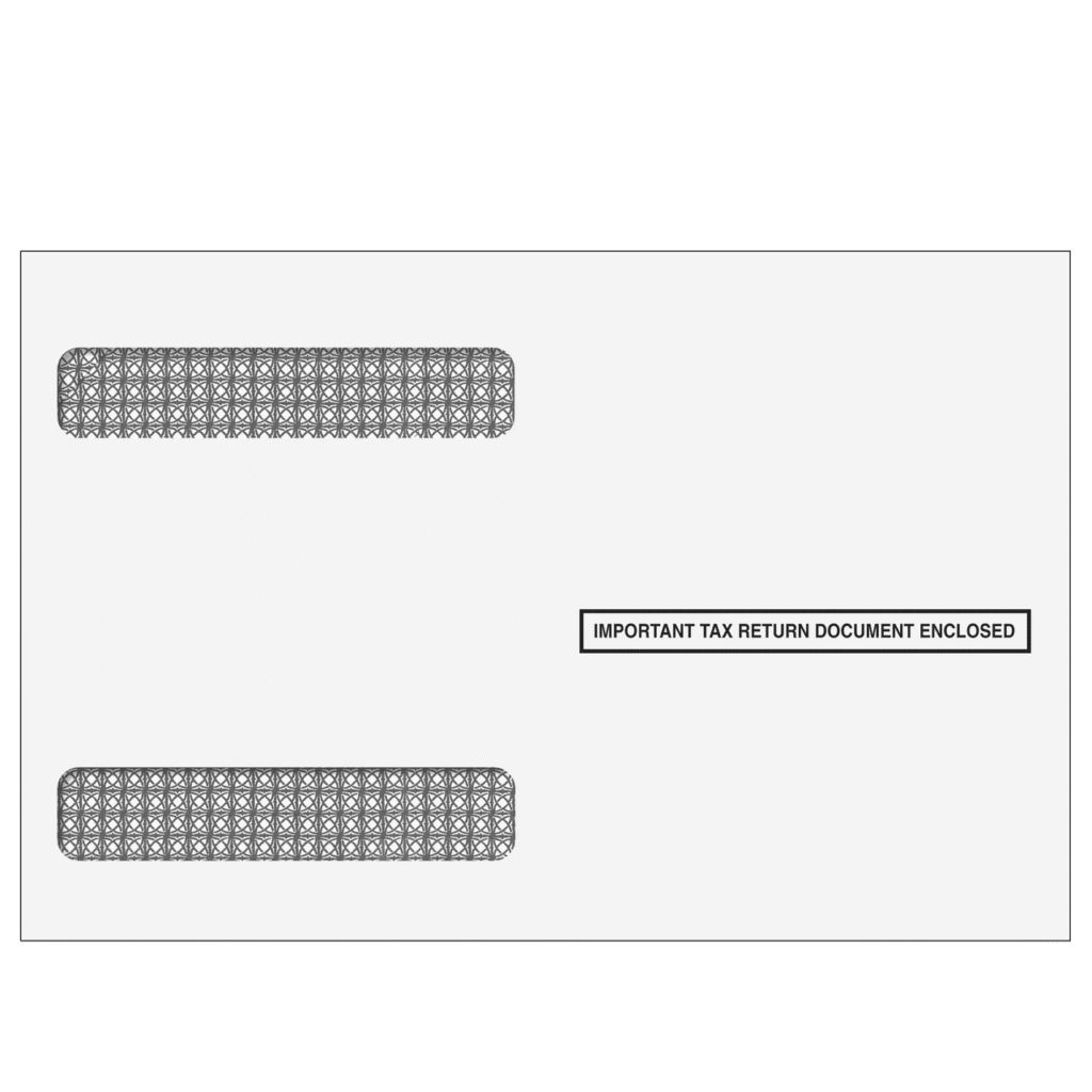 4up W-2 Double Window Envelopes - Horizontal (Self Seal)