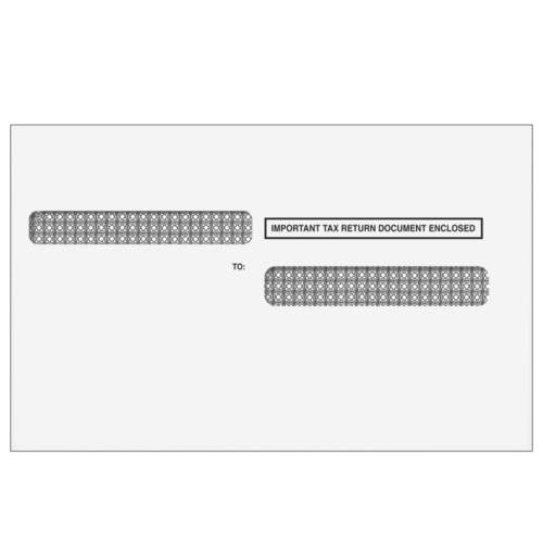 4up Quadrant W-2 Double Window Envelope - Moisture Seal (for Inserting Equipment)