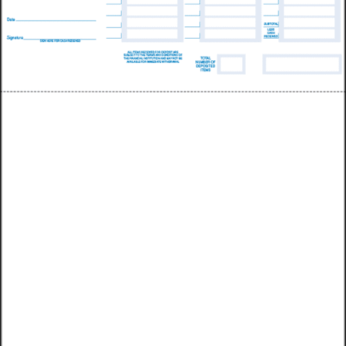 Blank Deposit Ticket