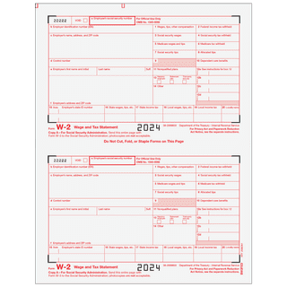 Traditional W-2 Form 8-Part Set (Preprinted) - bw2fed05