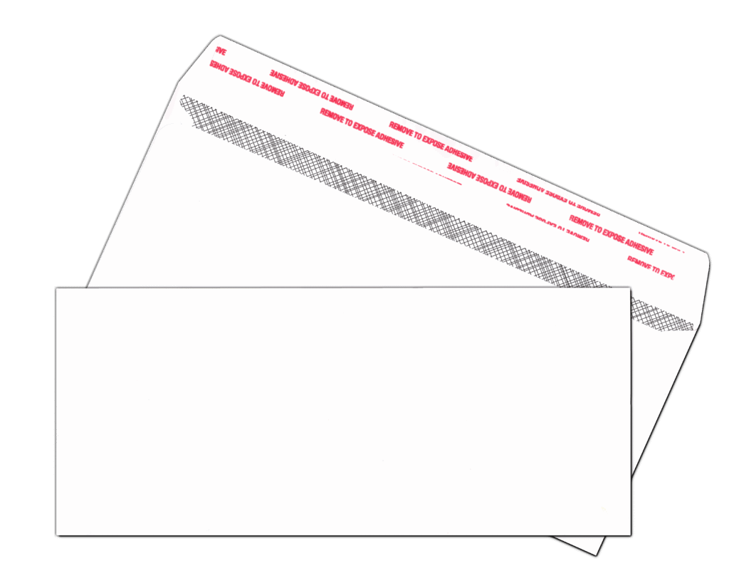 #10 Envelope with peel and seal and security tint side seam