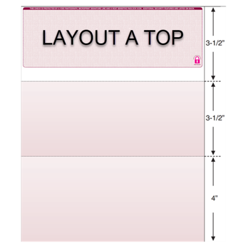 Layout A Top Laser Checks for Quickbooks, Quicken and other computer programs.