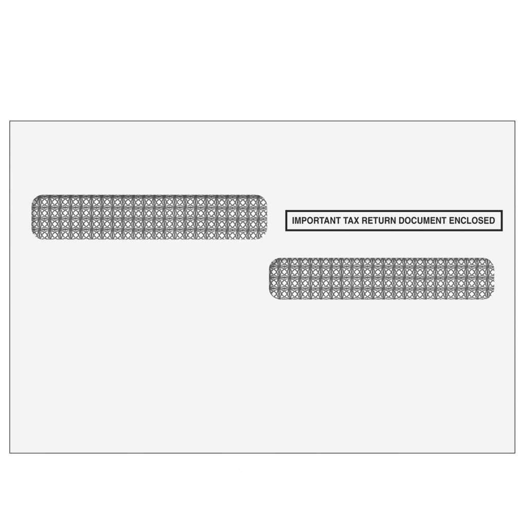 r4updwenvs05 Double window envelope for 1099 Double Window Envelope Quadrant 4 UP Self Seal.