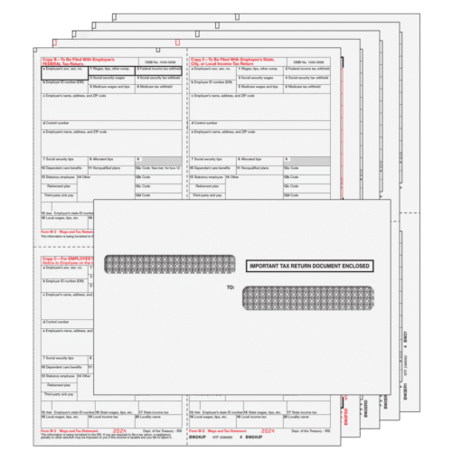 4up Quadrant W-2 Form 8-part Kit