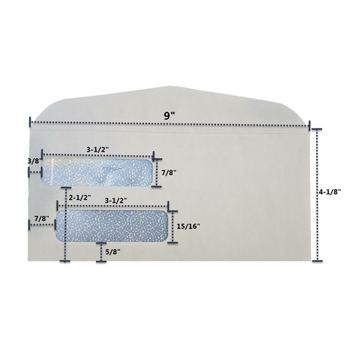 4 1/8" x 9" double window envelope (self seal) env 359470ss