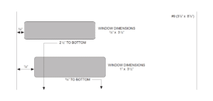 Measurements for ENV-3SS #9 Flip-n-Seal Envelope Double Window Tinted for Laser Checks