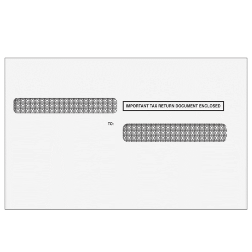 4up Quadrant W-2 Double Window Envelope - Moisture Seal (for Inserting Equipment)