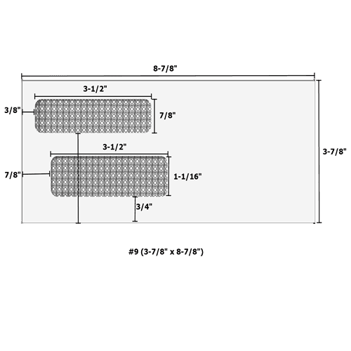 6861S #9 (3-7/8in x 8-7/8in) double window envelope - self seal