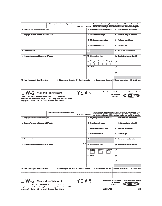 Traditional W-2 Form 4-part Kit (with Moisture Seal Envelopes) 4 Traditional W-2 Form 4-part Kit (with Moisture Seal Envelopes) - Image 4