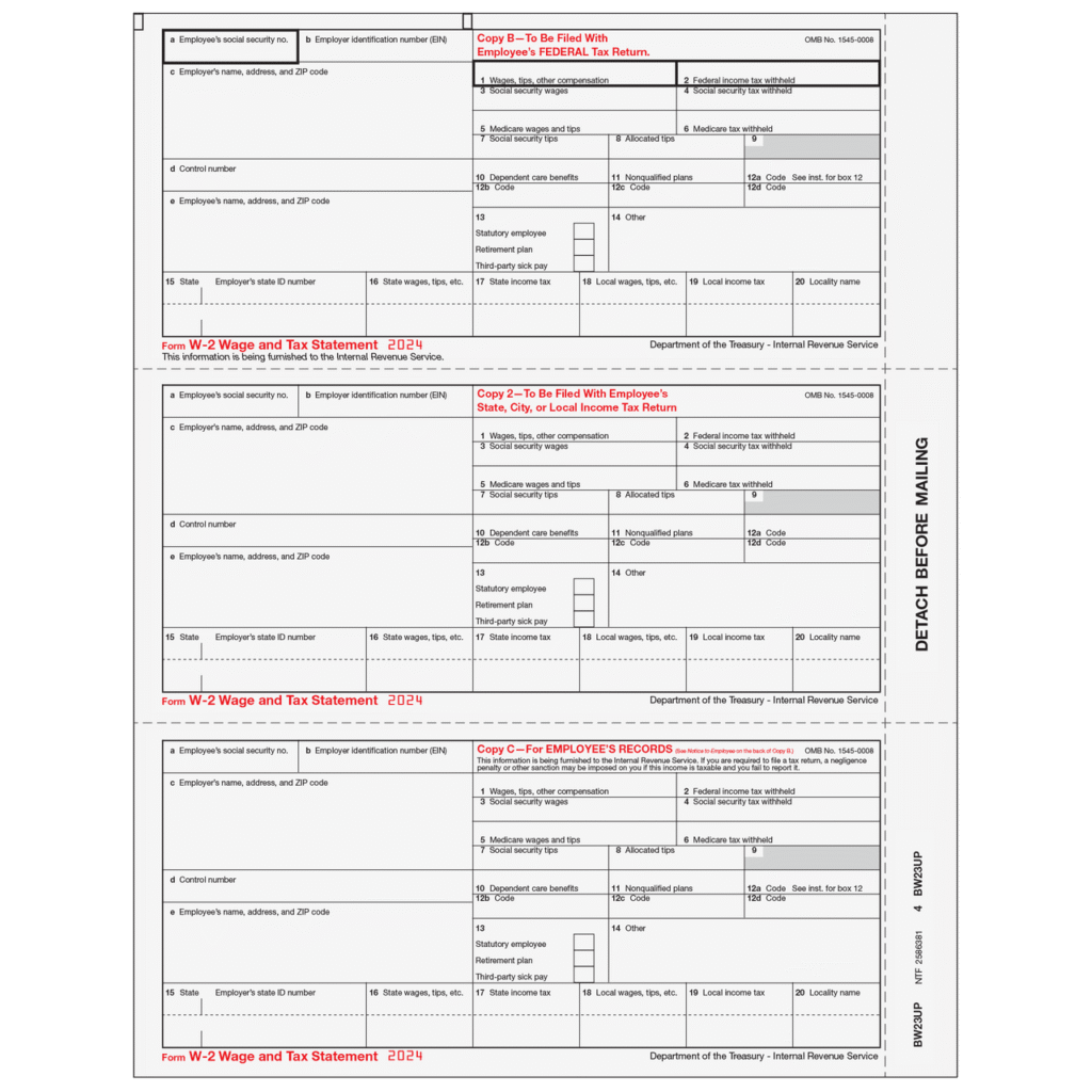 Condensed W-2 Employee Copies B/2/C - 3up 1 Condensed W-2 Employee Copies B/2/C - 3up