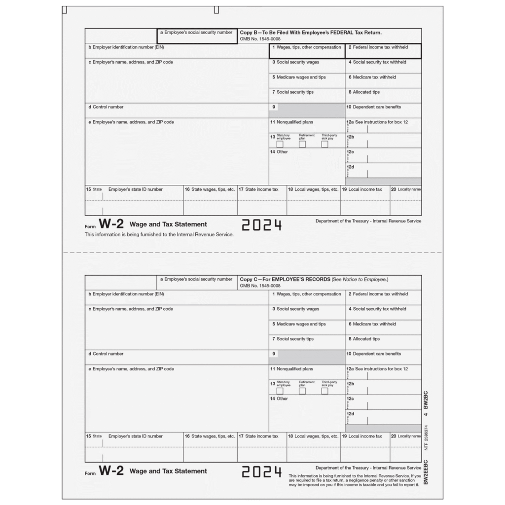 Form W-2 Employee Federal and Record Copies B/C 1 Form W-2 Employee Federal and Record Copies B/C
