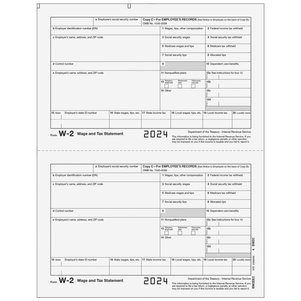 Traditional W-2 Form 5-Part E-File Set (Preprinted) 4 Traditional W-2 Form 5-Part E-File Set (Preprinted) - Image 4