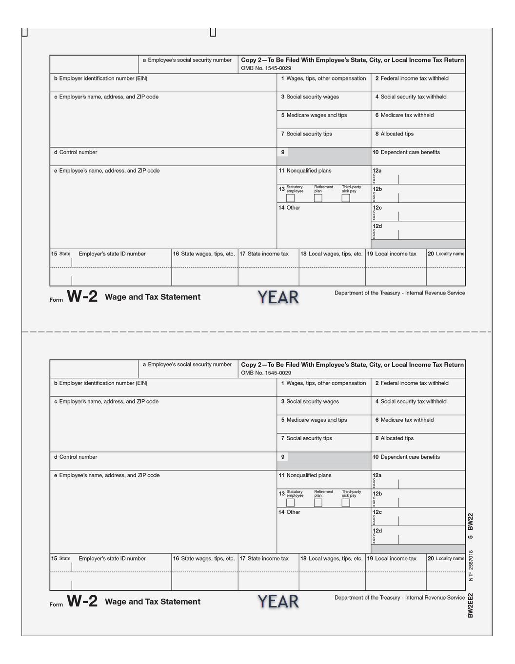 Traditional W-2 Preprinted 8-part Kit (with Moisture Seal Envelopes) 7 Traditional W-2 Preprinted 8-part Kit (with Moisture Seal Envelopes) - Image 7