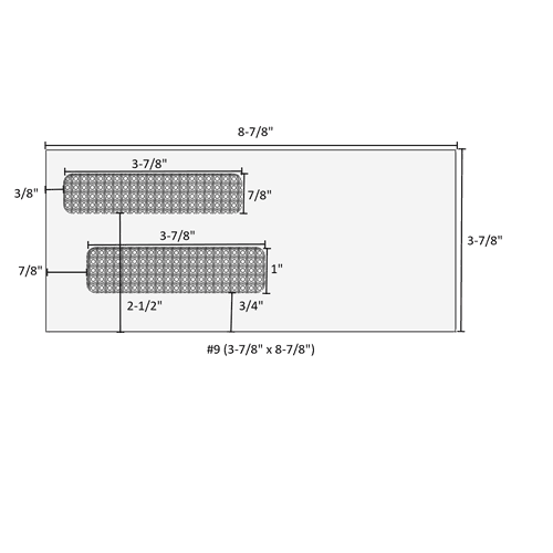 E40338S #9 (3-7/8in x 8-7/8in) double window envelope - self seal