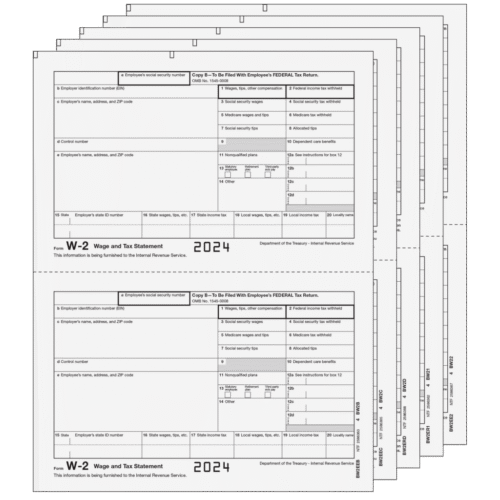 Traditional W-2 Form 5-Part E-File Set (Preprinted)