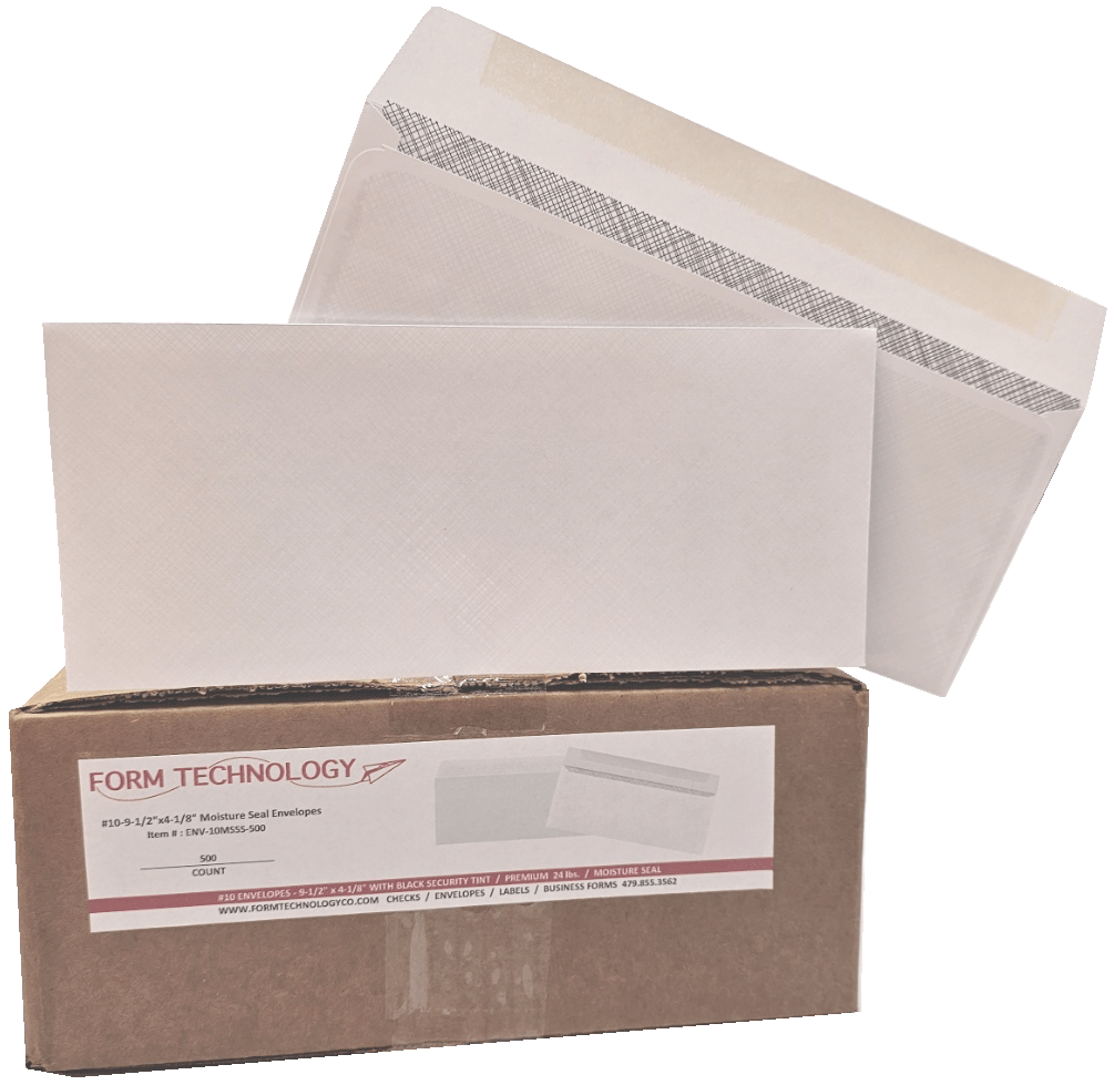 #10 Envelope - 4-1/8" x 9-1/2" 24# White Wove Moisture Seal Envelope Side Seam 1 #10 Envelope - 4-1/8" x 9-1/2" 24# White Wove Moisture Seal Envelope Side Seam