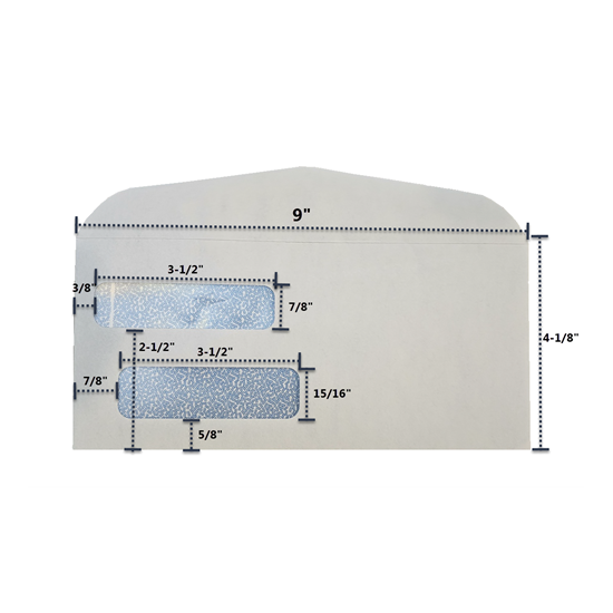 4-1/8" x 9" - Double Window Envelope (Moisture Seal/Gum)-ENV-947MS 1 ENV-947MS 4-1/8in x 9in double window envelope - moisture seal