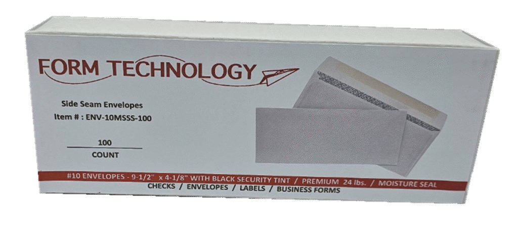 #10 Envelope - 4-1/8" x 9-1/2" 24# White Wove Moisture Seal Envelope Side Seam 2 #10 Envelope - 4-1/8" x 9-1/2" 24# White Wove Moisture Seal Envelope Side Seam - Image 2