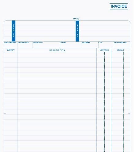 INVCC-759 8 1/2in x 11in Snap-A-Part carbonless invoice