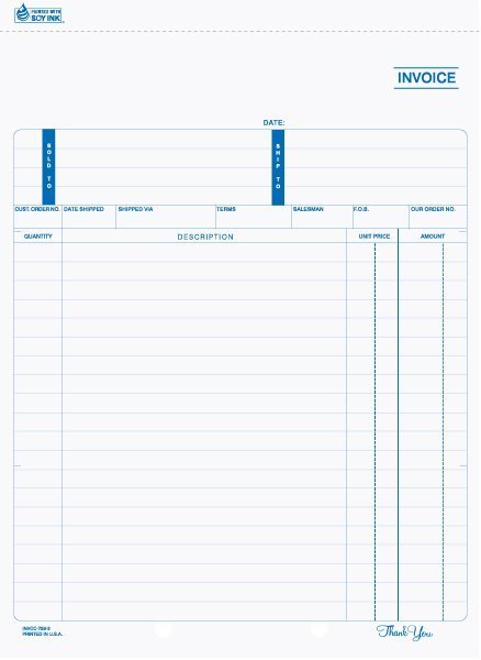 8 1/2" x 11" Snap-A-Part Invoice INVCC-759 1 INVCC-759 8 1/2in x 11in Snap-A-Part carbonless invoice