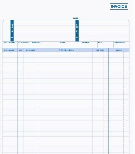 INVCC-750 8 1/2in x 11in Snap-A-Part carbonless invoice