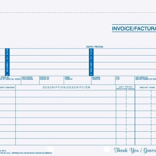 INVCC-767 8 1/2in x 7in Snap-A-Part carbonless invoice