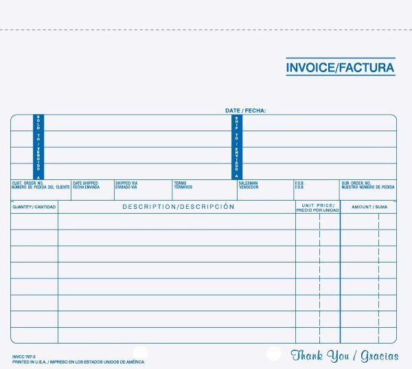 8 1/2" x 7" Snap-A-Part Invoice INVCC-767 1 INVCC-767 8 1/2in x 7in Snap-A-Part carbonless invoice
