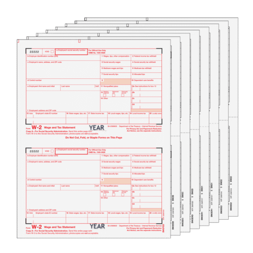 Traditional W-2 Form 8-Part Set (Preprinted)