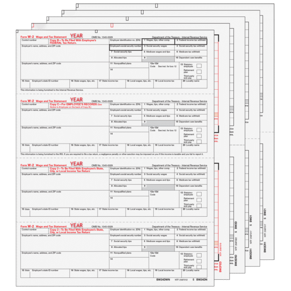 Condensed W-2 Form 8-part Set (Horizontal Employee Copies) 1 Condensed W-2 Form 8-part Set (Horizontal Employee Copies)
