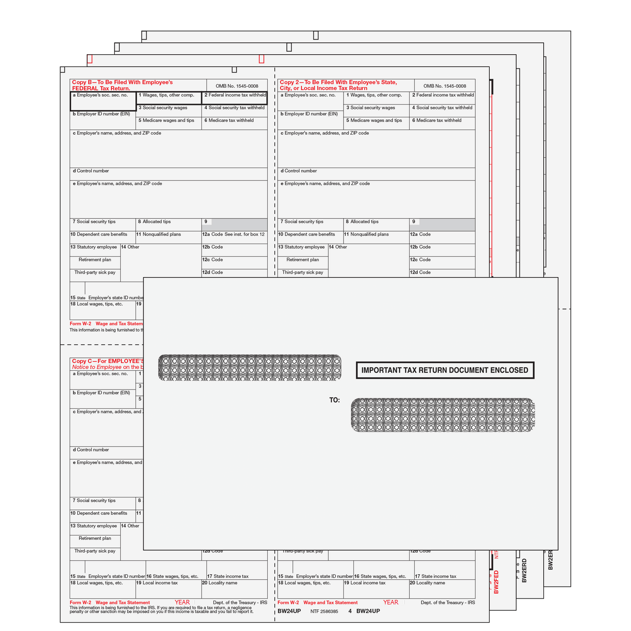 4up Quadrant W-2 Form 6-part Kit - (with Moisture Seal Envelopes) 1 4up Quadrant W-2 Form 6-part Kit - (with Moisture Seal Envelopes)
