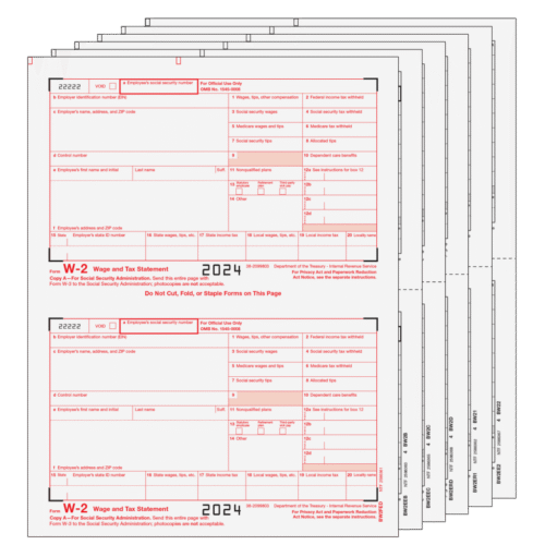 Traditional W-2 Form 6-Part Set (Preprinted)