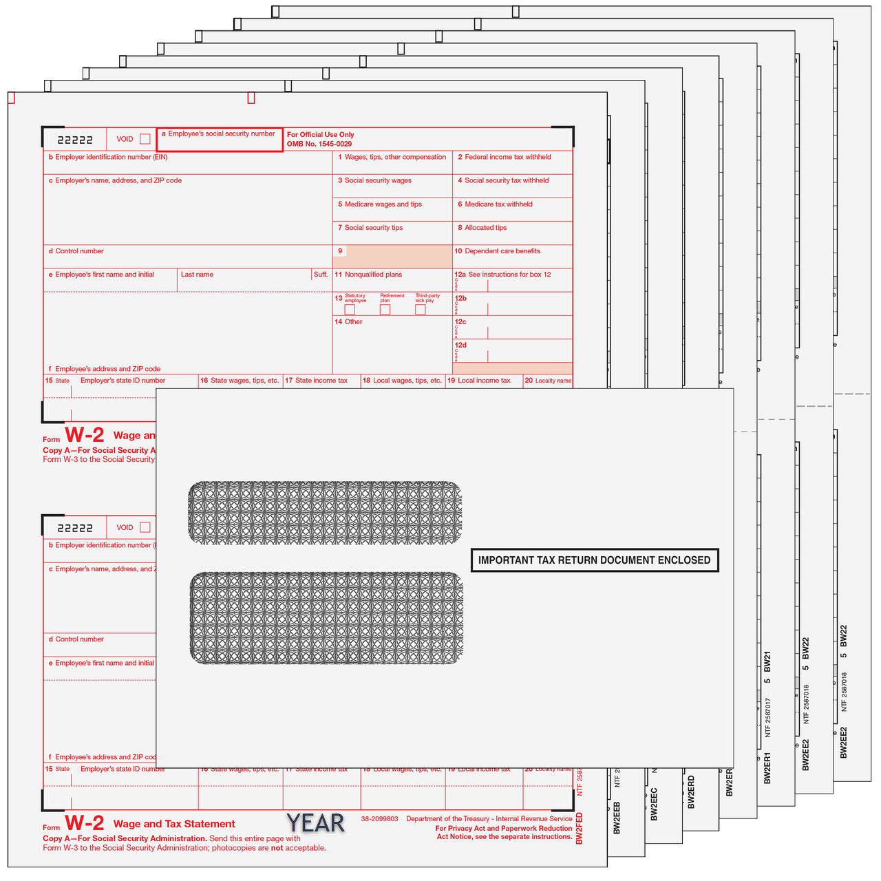 Traditional W-2 Preprinted 8-part Kit (with Moisture Seal Envelopes) 1 Traditional W-2 Preprinted 8-part Kit (with Moisture Seal Envelopes)